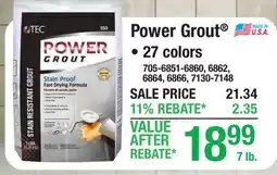 Menards Power Grout offer