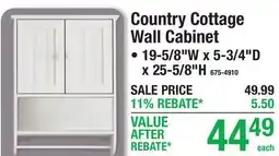 Menards Country Cottage Wall Cabinet offer