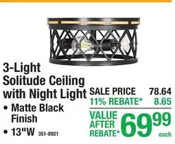 Menards 3-Light Solitude Ceiling with Night Light offer