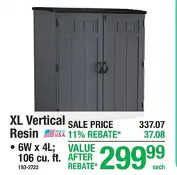 Menards XL Vertical Resin offer