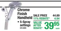Menards Chrome Finish Handheld offer