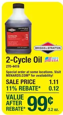 Menards Briggs & Stratton 2-Cycle Oil offer