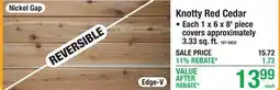 Menards Knotty Red Cedar offer