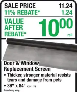 Menards Door & Window Replacement Screen offer