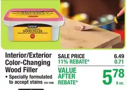 Menards Interior/Exterior Color-Changing Wood Filler offer