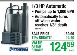 Menards Utility Pumps 1/3 HP Automatic offer