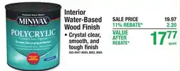 Menards Interior Water-Based Wood Finish offer