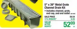 Menards Expandable Corrugated Solid Drain Pipe 5 x 39 Metal Grate Channel Drain Kit offer