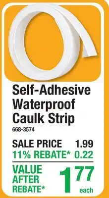 Menards Self-Adhesive Waterproof Caulk Strip offer