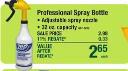 Menards Zep Professional Spray Bottle offer