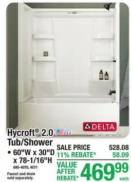 Menards Delta Hycroft 2.0 Hycroft 2.0 Tub/Shower Tub/Shower offer