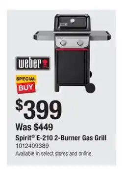 The Home Depot WEBER Spirit E-210 2-Burner Gas Grill offer