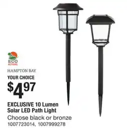 The Home Depot HAMPTON BAY 10 Lumen Solar LED Path Light offer