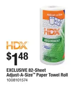 The Home Depot HDX 82-Sheet Adjust-A-Size Paper Towel Roll offer