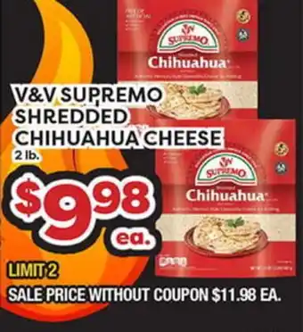 Torres Supermercado V&V SUPREMO SHREDDED CHIHUAHUA CHEESE offer