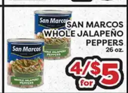 Torres Supermercado SAN MARCOS WHOLE JALAPEÑO PEPPERS offer