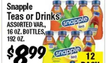 Western Beef Snapple Teas or Drinks offer