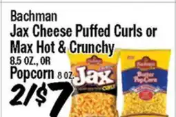 Western Beef Bachman Jax Cheese Puffed Curls or Max Hot & Crunchy Popcorn offer