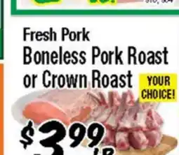 Western Beef Fresh Pork Boneless Pork Roast or Crown Roast offer