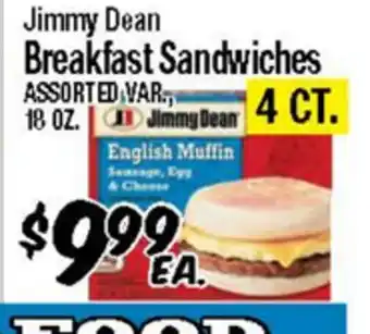 Western Beef Jimmy Dean Breakfast Sandwiches offer