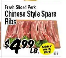 Western Beef Fresh Sliced Pork Chinese Style Spare Ribs offer