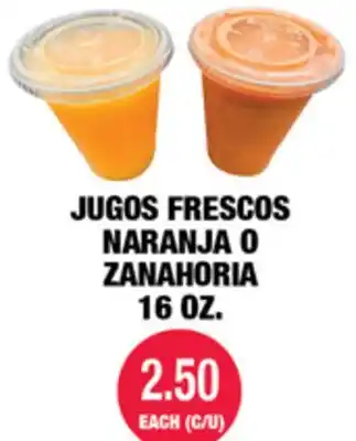 Carnicerias Jimenez JUGOS FRESCOS NARANJA O ZANAHORIA offer