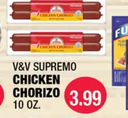 Carnicerias Jimenez V&V SUPREMO CHICKEN CHORIZO offer