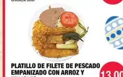 Carnicerias Jimenez PLATILLO DE FILETE DE PESCADO EMPAÑADO CON ARROZ Y CHOCOLATE offer