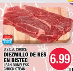 Carnicerias Jimenez U.S.D.A CHOICE LEAN BONELESS CHUCK STEAK offer