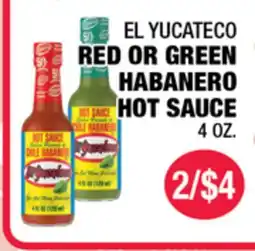 Carnicerias Jimenez EL YUCATECO RED OR GREEN HABANERO HOT SAUCE offer