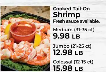 Sunset Foods Cooked Tail-On Shrimp offer