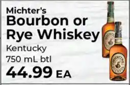 Sunset Foods Michter's Bourbon or Rye Whiskey offer