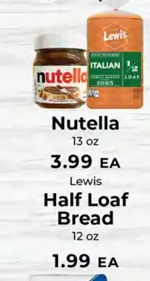 Sunset Foods Nutella Lewis Half Loaf Bread offer