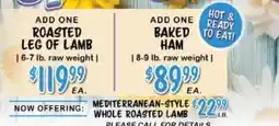 Angelo Caputo's Fresh Market MEDITERRANEAN-STYLE WHOLE ROASTED LAMB offer