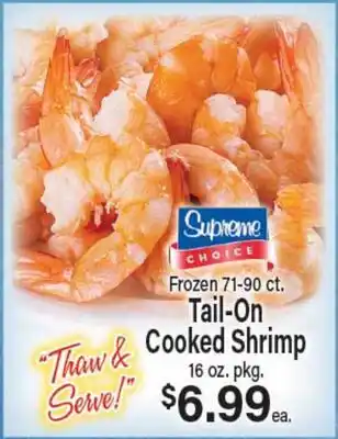 Angelo Caputo's Fresh Market Frozen 71-90 ct. Tail-On Cooked Shrimp offer