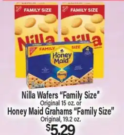 Angelo Caputo's Fresh Market Nilla Wafers Family Size Original 15 oz. or Honey Maid Grahams Family Size offer