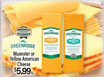 Angelo Caputo's Fresh Market GREENRIDGE Muenster or Yellow American Cheese offer