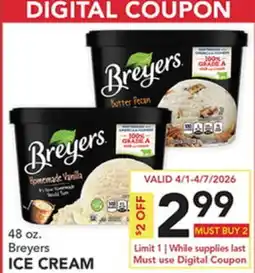 Pete's Fresh Market 48 oz. Breyers ICE CREAM offer