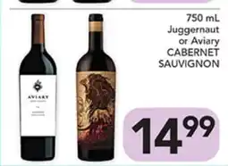 Pete's Fresh Market 750 mL Juggernaut or Aviary CABERNET SAUVIGNON offer