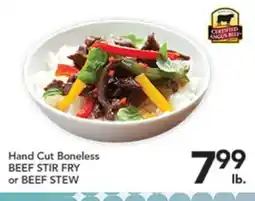Pete's Fresh Market Hand Cut Boneless BEEF STIR FRY or BEEF STEW offer