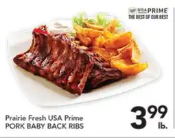 Pete's Fresh Market Prairie Fresh USA Prime PORK BABY BACK RIBS offer