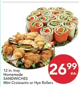 Pete's Fresh Market 12 in. tray Homemade SANDWICHES Mini Croissants or Hye Rollers offer