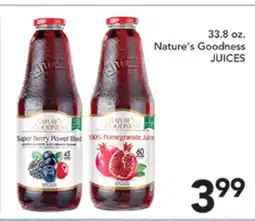Pete's Fresh Market Nature's Goodness JUICES offer