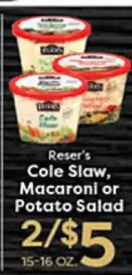 Rich's Fresh Market Reser's Cole Slaw, Macaroni or Potato Salad offer