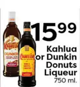 Rich's Fresh Market Kahlua or Dunkin Donuts Liqueur offer