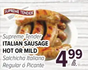 Cermak Fresh Market Supreme Tender ITALIAN SAUSAGE HOT OR MILD offer