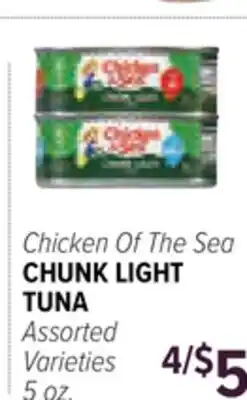 Cermak Fresh Market Chicken Of The Sea CHUNK LIGHT TUNA offer