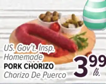 Cermak Fresh Market US. Gov't Insp. Homemade PORK CHORIZO offer