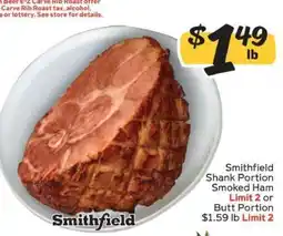 Winn Dixie Smithfield Shank Portion Smoked Ham offer
