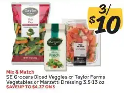 Winn Dixie SE Grocers Diced Veggies or Taylor Farms Vegetables or Marzetti Dressing offer